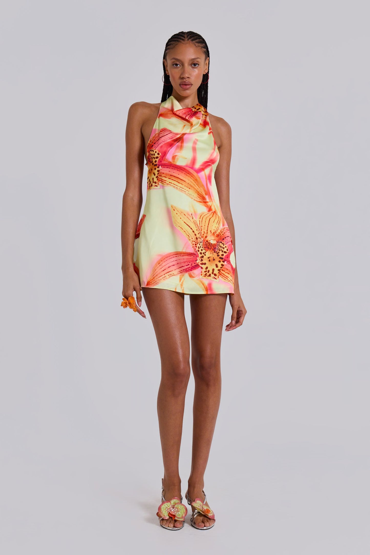 Veloura™ Backless Summer Dress With Flower Detail
