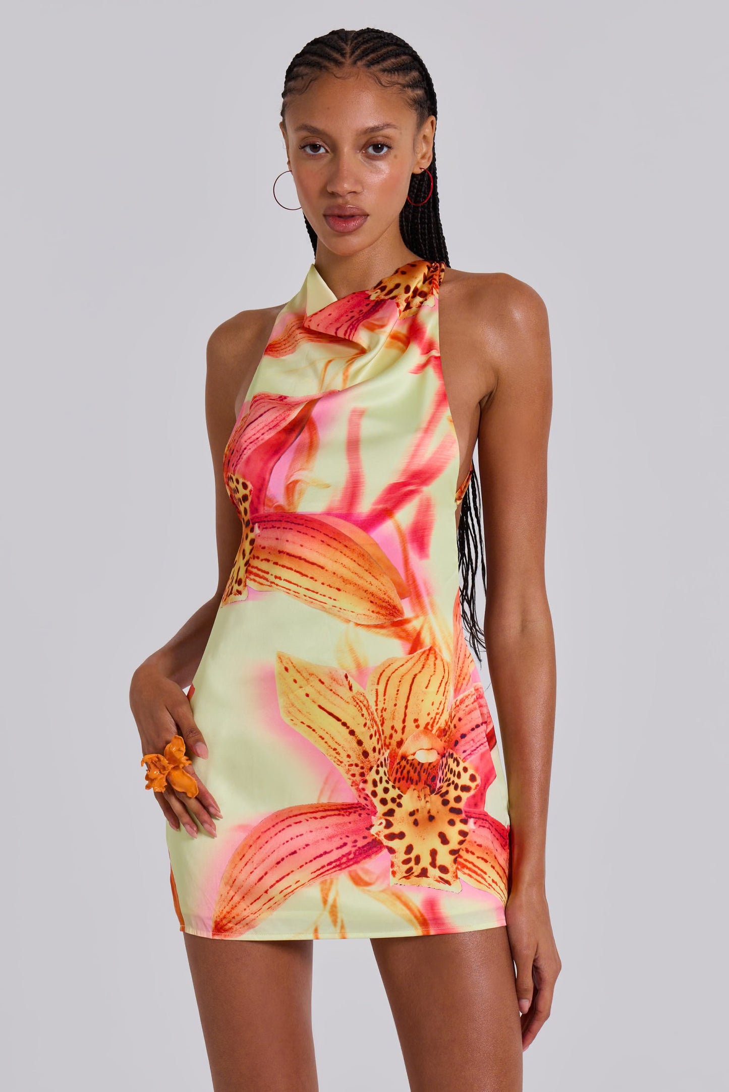 Veloura™ Backless Summer Dress With Flower Detail